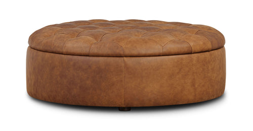 Zahra Leather Storage Ottoman
